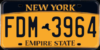 NY license plate FDM3964