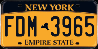 NY license plate FDM3965