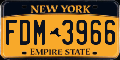 NY license plate FDM3966