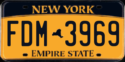 NY license plate FDM3969