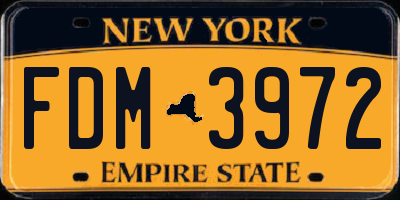 NY license plate FDM3972
