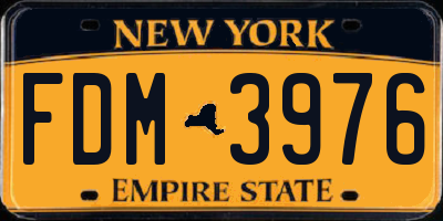 NY license plate FDM3976