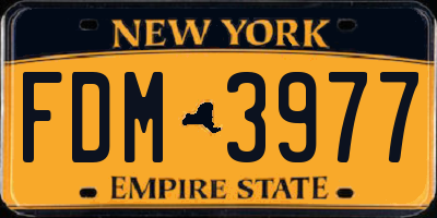 NY license plate FDM3977