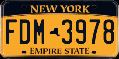 NY license plate FDM3978