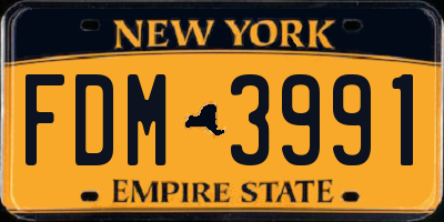 NY license plate FDM3991