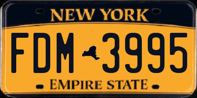 NY license plate FDM3995