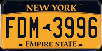 NY license plate FDM3996