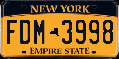 NY license plate FDM3998