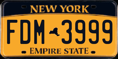 NY license plate FDM3999