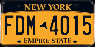 NY license plate FDM4015