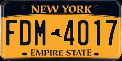 NY license plate FDM4017