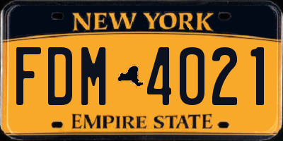 NY license plate FDM4021