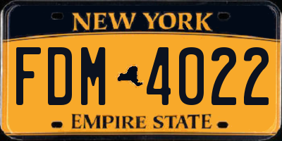 NY license plate FDM4022