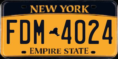 NY license plate FDM4024