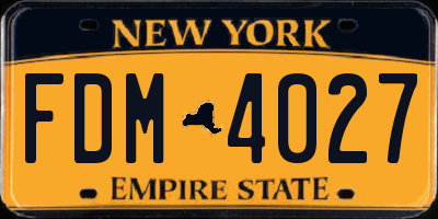 NY license plate FDM4027