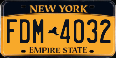 NY license plate FDM4032