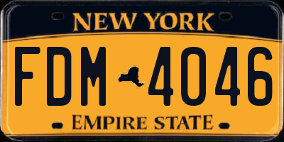 NY license plate FDM4046