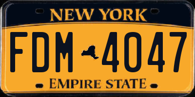 NY license plate FDM4047