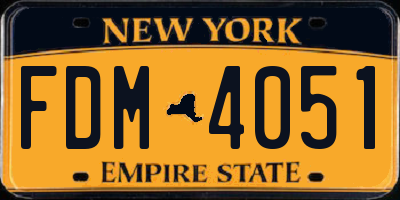 NY license plate FDM4051