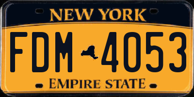 NY license plate FDM4053