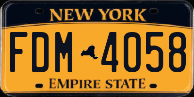 NY license plate FDM4058