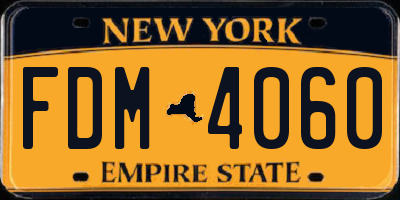 NY license plate FDM4060