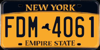 NY license plate FDM4061