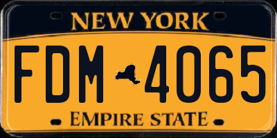 NY license plate FDM4065