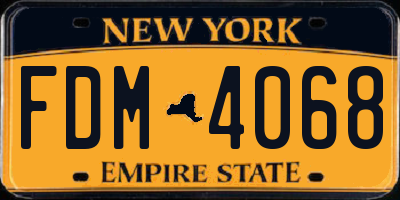 NY license plate FDM4068