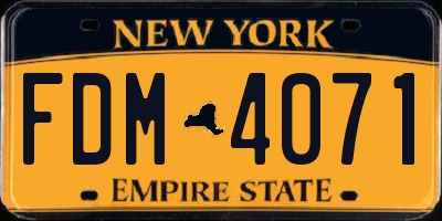 NY license plate FDM4071