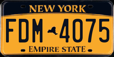 NY license plate FDM4075