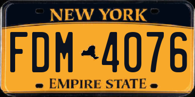NY license plate FDM4076