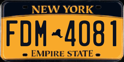 NY license plate FDM4081