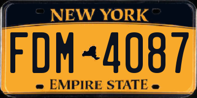 NY license plate FDM4087