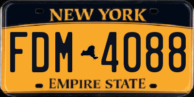 NY license plate FDM4088