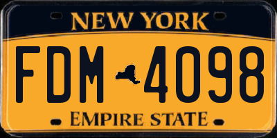 NY license plate FDM4098