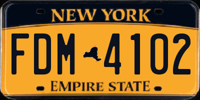 NY license plate FDM4102