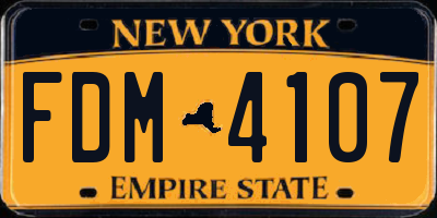 NY license plate FDM4107