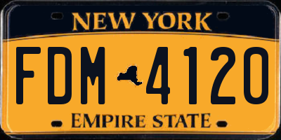 NY license plate FDM4120