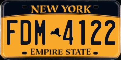 NY license plate FDM4122
