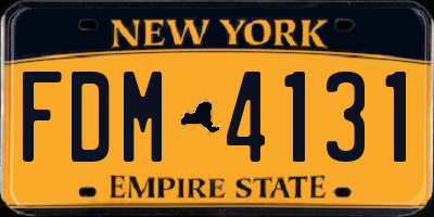 NY license plate FDM4131