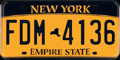 NY license plate FDM4136