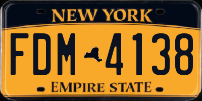 NY license plate FDM4138