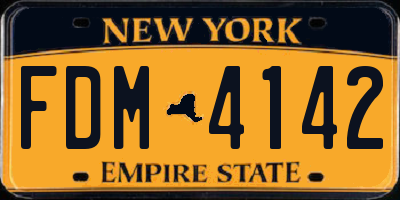 NY license plate FDM4142