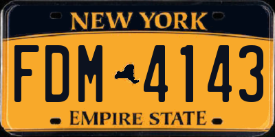 NY license plate FDM4143