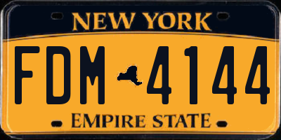 NY license plate FDM4144