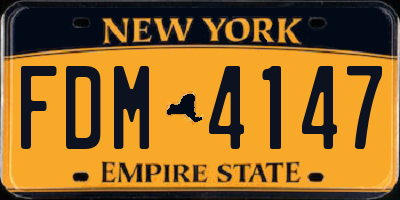 NY license plate FDM4147