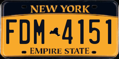 NY license plate FDM4151