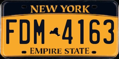 NY license plate FDM4163
