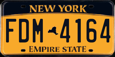 NY license plate FDM4164
